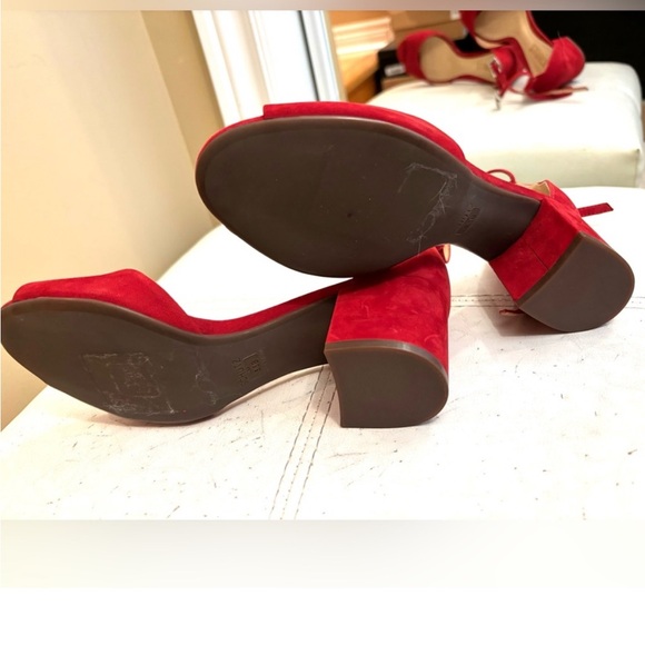 NWOT Schutz Roama Red Suede Sandals - Picture 9 of 9